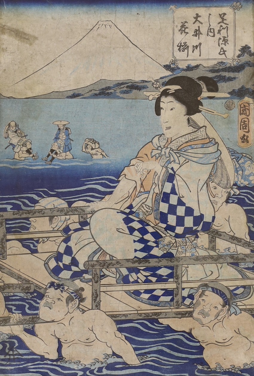 Two 19th century Japanese woodblock Oban prints